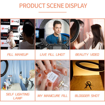 SH Ring Light 18inch Kit 36W 6500K Professional LED Control Stand Phone Holder Tube  Bag for Tattoo Lash Extension Barber Light