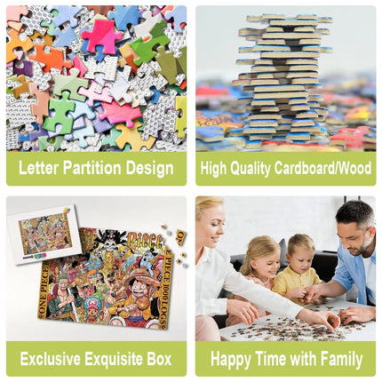 One Piece Jigsaw Puzzles 1000 Pieces for Adults Wooden Puzzle Brain Teaser Educational Toys Kids Fun Table Board Game Home Decor