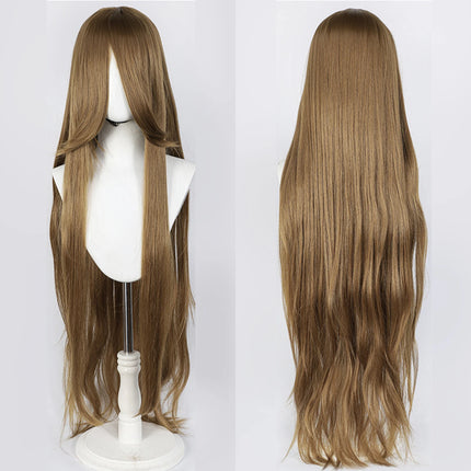 100CM Long Straight Wig With Bangs Synthetic Cosplay Wig For Women Pink Purple Cosplay Wigs for Party For Halloween