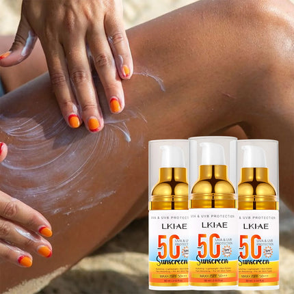 LKIAE Spf 50+ Sunscreen, UVA, UVB Protection, Prevents Sunburn, Skin Darkening, Pigmentation, Anti-Wrinkles, With Aloe Vera