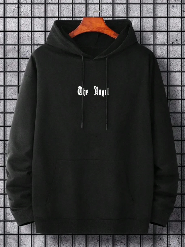 Autumn and winter new fashion wing print hoodie men's sweatshirt street high quality autumn and winter casual outdoor sports top