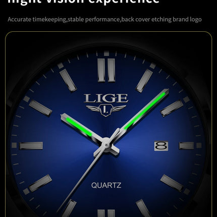 LIGE 2025 New Luxury Fashion Men's Watch Waterproof Luminous Date Quartz Watch Business Wristwatches Montre Pour Hommes Reloj