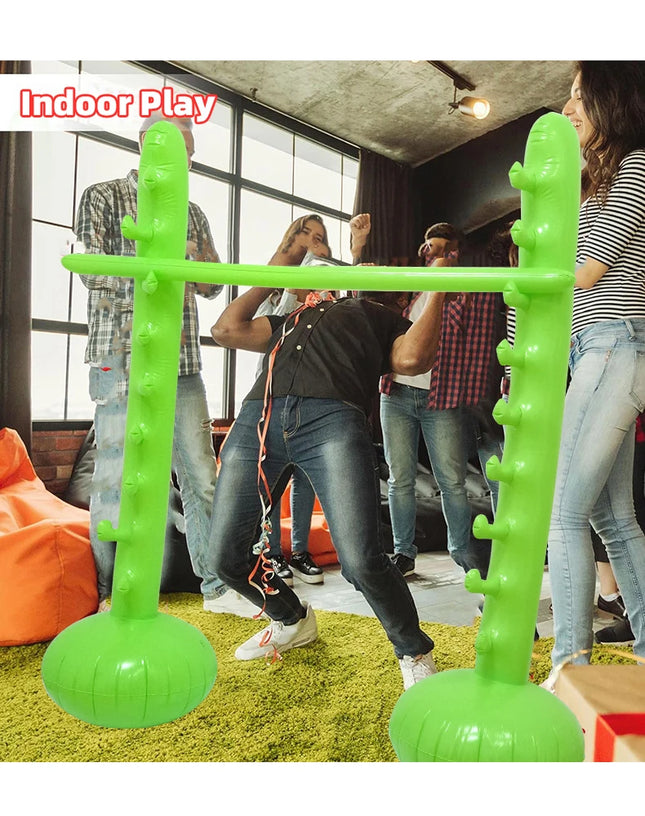 Inflatable Limbo Game Set, Outdoor Summer Party Game for Kids Adults, Backyard Carnival Interactive Play Toy