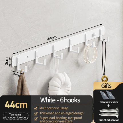 Hooks for hanging clothes at the entrance door, hanging hangers on the wall, and strong hooks for the wardrobe in th
