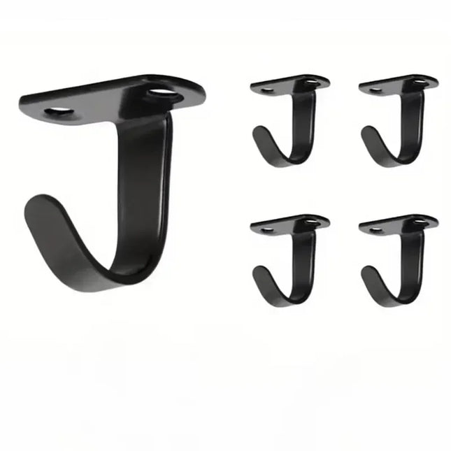 5Pcs Stainless Steel Screw Mounted Ceiling Hooks, Under-Shelf Towel, Heavy Duty Hanger For Bathroom Cabinet Garage