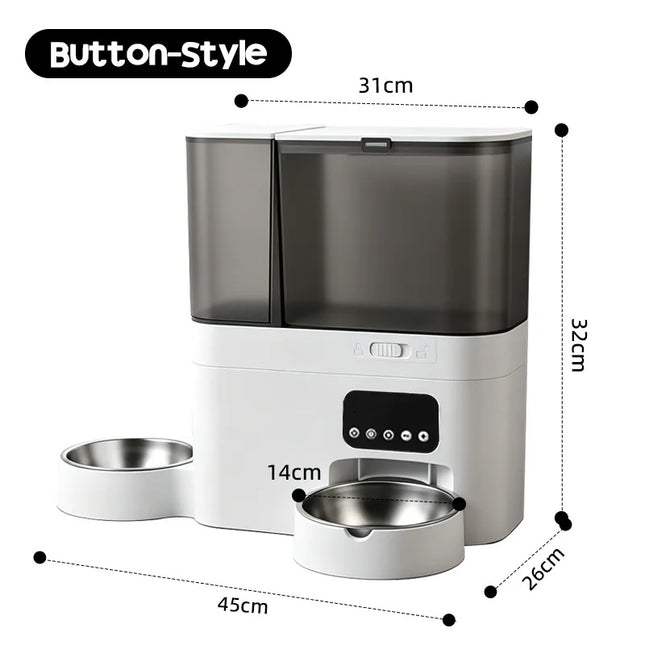 Large-capacity two-in-one smart pet feeder and water dispenser combo with dual-band WiFi camera APP remote scheduled feed