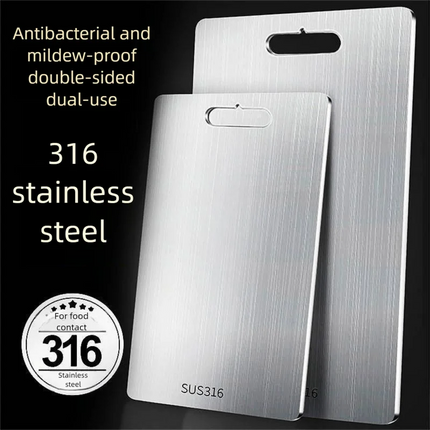 316 Stainless Steel Panel and Chopping Board Kitchen Household Thickened Double Sided Cutting Board Block Kneading Dough Board
