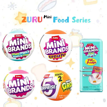 Zuru Foodie Series Mini Brands Fill The Fridge Refrigerator Masterchef Kawaii Mega Gross Blind Box Play House Toy Decor Gift