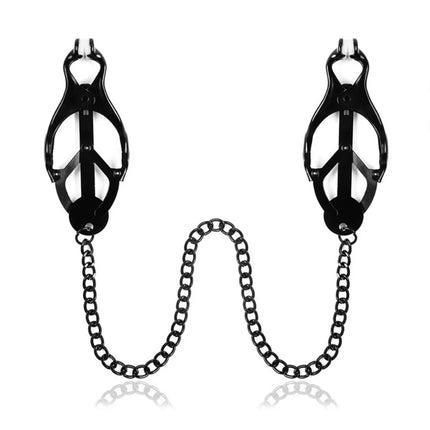 Metal Nipple Clamps Clips with Chain Clitoris Stimulator Steel Nipple Breast Clamps Slave Bondage Flirting Women Sex Toy
