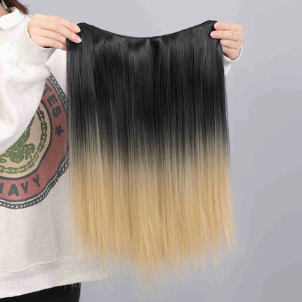 V-shaped one-piece synthetic 4 Clip In Hair Extensions Long Straight Hairstyle Hairpiece Colour 50CM Natural Fake Hair