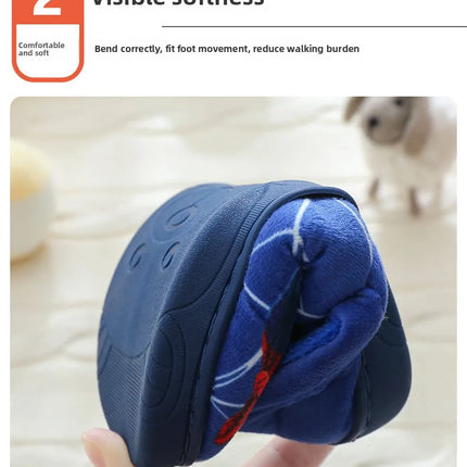 Cartoon Printed Spider-man Cotton Slippers For Children's Shoes Fashion New Style Warmth Autumn Winter Indoor Kids Boys Slippe