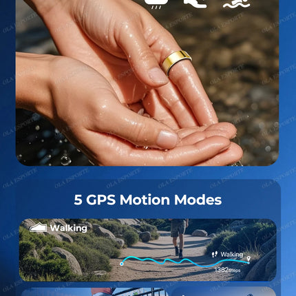 Smart Ring Blood Pressure Heart Rate Sleep Health Monitoring Multi-Sport Mode Smartring Waterproof Remote Care Men Women Ring