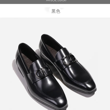 Men's Formal Shiny Handmade Leather Shoes Set Foot Business Casual Slip-on Shoe Shoes