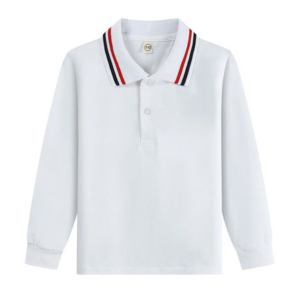 Boy Polo Shirt Kids Clothes Tops Solid Color Turn-down Collar Autumn Long Sleeve Polos Baby Boy T-shirts Children Shirts Teen