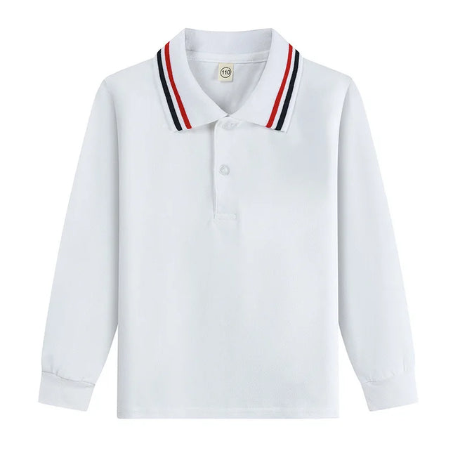Boy Polo Shirt Kids Clothes Tops Solid color Turn-down Collar Autumn Long Sleeve Polos Baby Boy Camisetas Children Shirts Teen