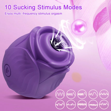 Clit Sucker Rose-Vibrator for Women Suction Cup Vacuum Nipple Clitoris Stimulator Female Sex Toy Masturbation Adult Supplies