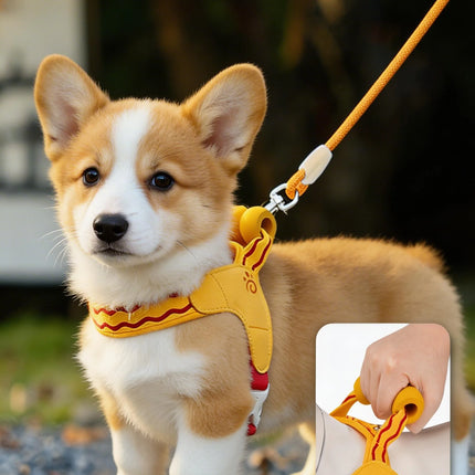 Fashion  Soft Dog Harness and Leash Set - Escape Proof Vest with Breathable Lining for Kittens Small Dogs Cats Puppy Walking