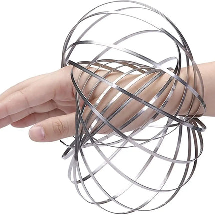 Spinner Ring Arm Magic Kinetic Spring 3D Bracelet Spring Fidget Ring Rainbow Interactive Spring Toy Gift for Adult Stress Relief