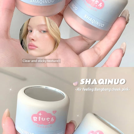 SHAQINUO 3 Color Airy Boom Blush Powder Lazy Air Blush Expanding Mushroom Head Blush Powder Even Skin Tone Blush