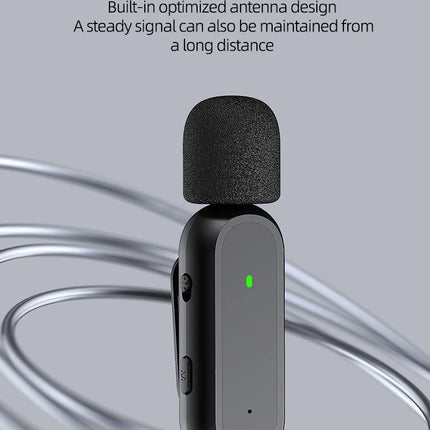 Wireless Lavalier Microphone with Charging Box Audio Video Noise Cancel Record Plug-and-Play Mic for IOS Android
