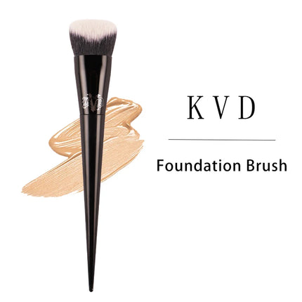 Kat Von D- Makeup Brush 10 Foundation Brush Soft Fiber Hair Elegant Black Handle Brand Makeup Brushes for Woman