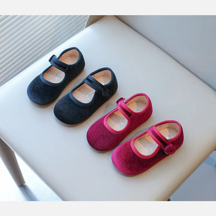 Girls Suede Flats Shoes Soft Sole Kids Moccasin Shoes Japanese Style Solid Color Simple Children's Casual Shoes Spring Autumn