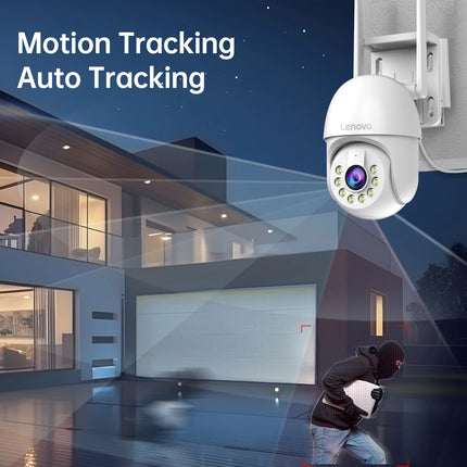 Lenovo 2K HD Smart Wifi PTZ Camera Outdoor Auto Tracking Color Night Vision ONVIF CCTV IP Camera Security Video Surveillance Cam