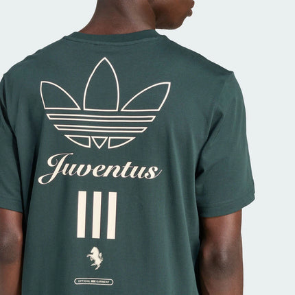 Adidas 2025 Men's Juve Icon Knitted Tee - Cotton T-Shirt