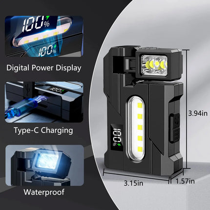 EDC Mini LED Flashlights Rechargeable Magnetic Torch Clip-On EDC Handheld Work Light for Hiking Camping Dog Walking Emergencies
