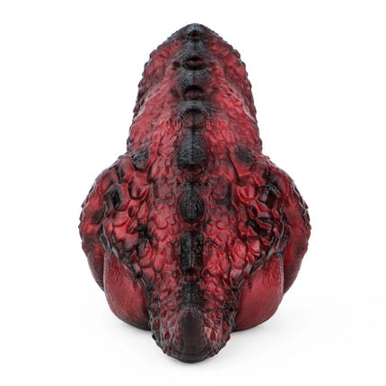 SHAZ Red Black Scaled Fantasy Dragon Masturbator, Platinum Silicone Demon Dragon Butt , Two Channel Onahole Stroker, Adult Toy