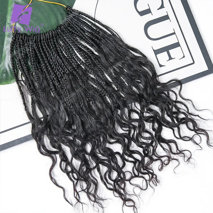 Crochet Boho Box Box Braids with Deep Wave Human Hair Curls Pre Looped Braiding Hair Extensions For Black Women Pre Braided