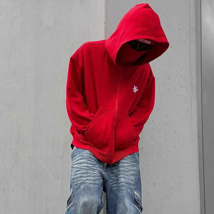 2026 new retro functional style hooded sweatshirt for both men and women, versatile and niche street fashion double hat jacket