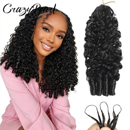 Crochet Human Hair For Black Women 100g/Pc Burmese Curly Crochet Human Hair Knotless Pre‑Separated Feather Crochet Invisible