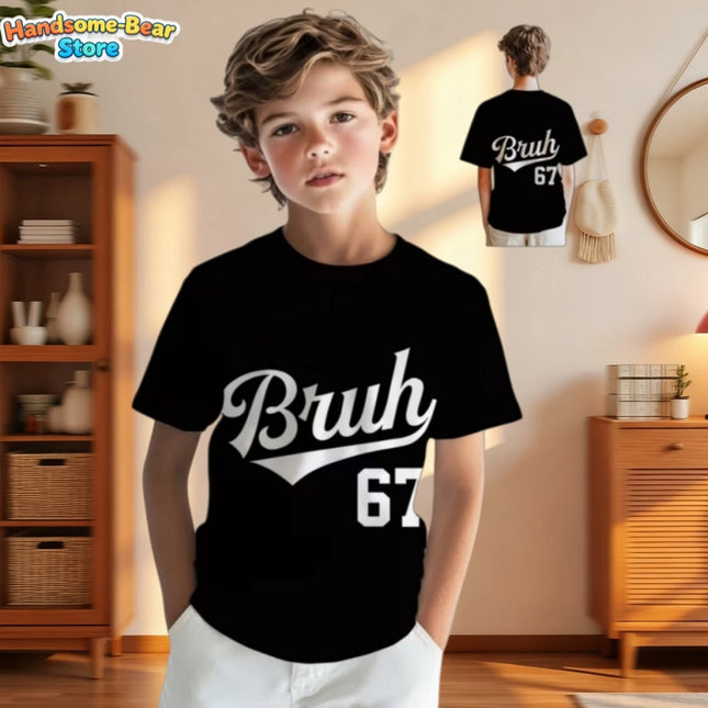 6 7 Six Seven Meme Colorful Design T-Shirt for Kids Chaotic Humor Y2k Game Saying Tee Funny Gifts Boy Top Fashion Kids Clothes