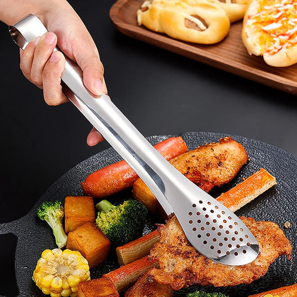〔CC55〕1pc Food Clip Kitchen Utensils BBQ Food Clip Kitchen Chief Tongs Stainless Steel Portable For Picnic Barbecue Cooking