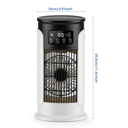 Mini Fan, Portable USB Air Conditioner for Home, Office, Cold Air Cooling Fan, Humidifier, LED Night Light, 6-speed Mute Fan