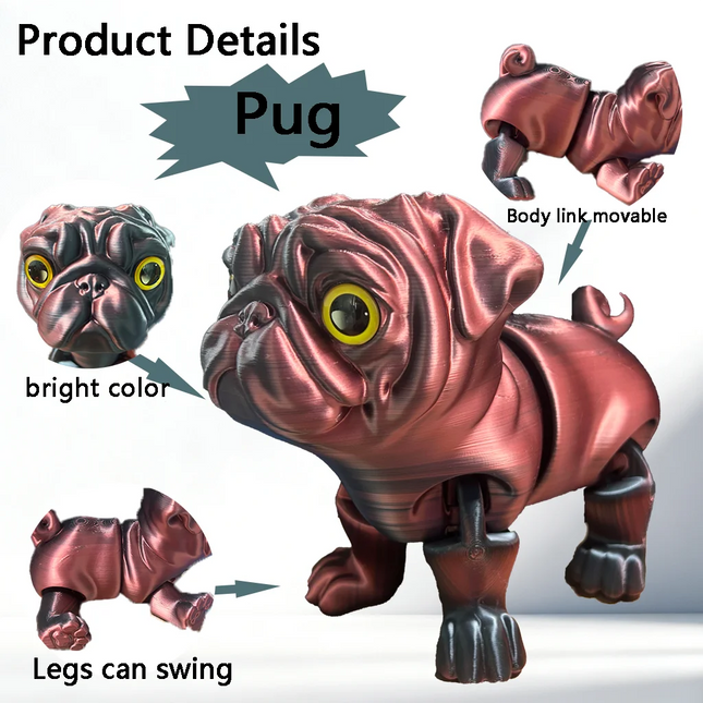 3D Printed Dog Statue, Flexible 3D Printed Animal, Colorful Figurines Statue, Gifts, 24Cm/9.45In, 15Cm/5.91In