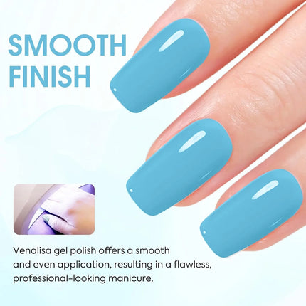 QAZIXU Sky Blue Nail Gel Polish Soak Off UV LED Semi Permanent Varnish Manicure Tools For Salon Nail Art DIY Popular Color
