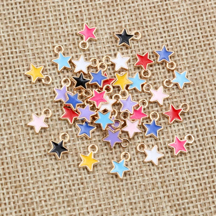 50Pcs Enamel Butterfly Flowers Star Heart Small Charms Pendants DIY Jewelry Making Accessories Craft Bracelet Necklaces Earring