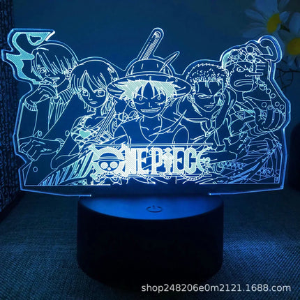 Anime One Piece Zoro Luffy Nami 3D LED Color Changing Night Lights Action Figure Toys Doll Usopp Sanji Chopper Hancock Xmas Gift