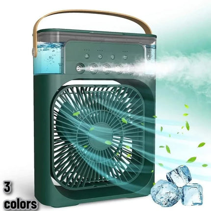 USB Mini Air Cooler Humidifier Fan Portable 3 Speed Mist Spray 7 Color LED Timer Desk Fan for Home Office Travel