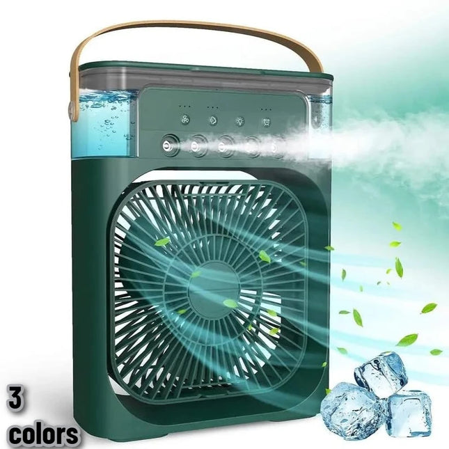 USB Mini Air Cooler Humidifier Fan Portable 3 Speed Mist Spray 7 Color LED Timer Desk Fan for Home Office Travel