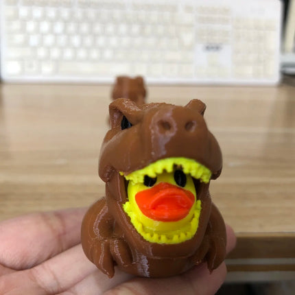 3D Printed Dinosaur Duck Statues, Dinosaur Shaped Duck Statues, Creative Gothic Fun Decorations, Desktop Duck Plastic Ornaments