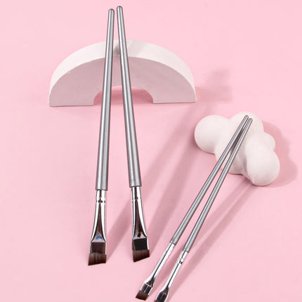 4PCS Liquid Eyeliner Brush Ultra Thin Fine Oblique Angle Flat Head Eyebrow Brush