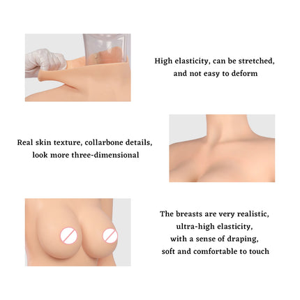 CYOMI Fake Boob Silicone Bodysuit Breast Forms Fake Vagina For Transgender Sissy Drag Queen Male Crossdresser Cosplay C/D/E Cup
