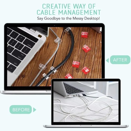 50PCS Cable Organizer Clips Wall Mounted USB Charging Data Line Bobbin Winder Cord Holder Wire Manager Cable Management Hook