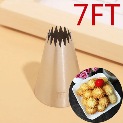 7FT 8FT 9FT Cake Decorating Tips Set Russian Open Star Piping Nozzles Tips Cupcake Cookies Icing Piping Pastry Nozzles