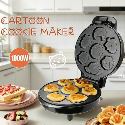 Cross-border European Standard 7-Hole Children's Cartoon Cake Maker Household Cookie and Biscuit Baking Machine 1000W
