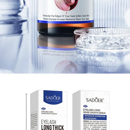 Double-action eyelash enhancement combo—lengthening mascara and thickening eyelash serum for dramatic, curled lashes.