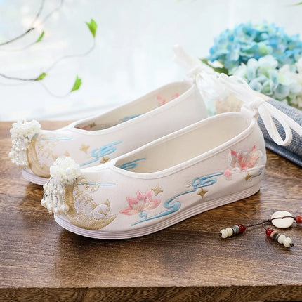 Chasing Moon Hot Sale Of The Season New Style Ming Dynasty Hanfu Shoes National Style Upturned Head Cotton Shoes Ancient Wedding
